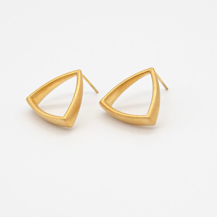 Sheng Zhang Curved Curves Framed Triangle Earrings
