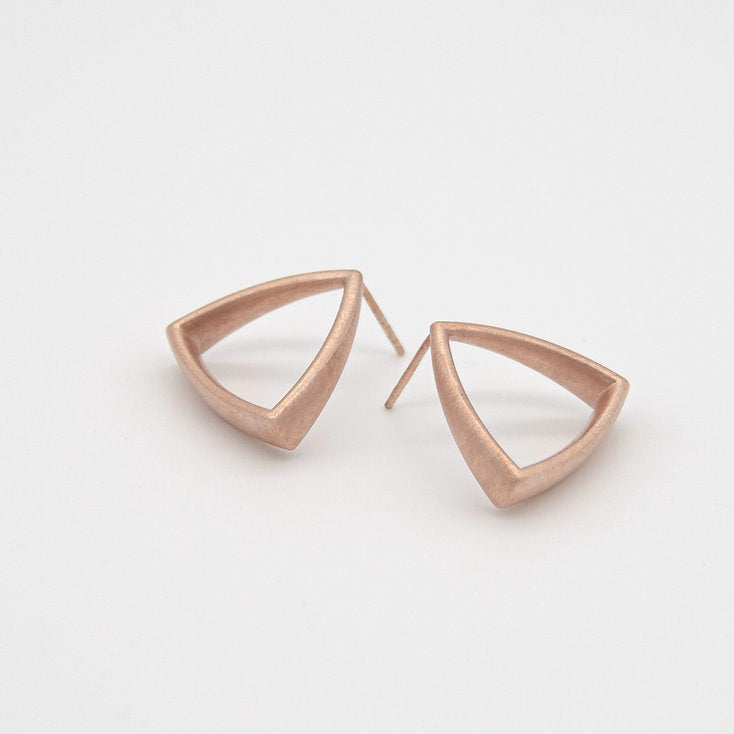 Sheng Zhang Curved Curves Framed Triangle Earrings