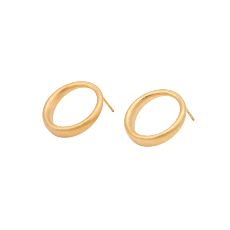 Sheng Zhang Curved Curves Framed Circle Earrings