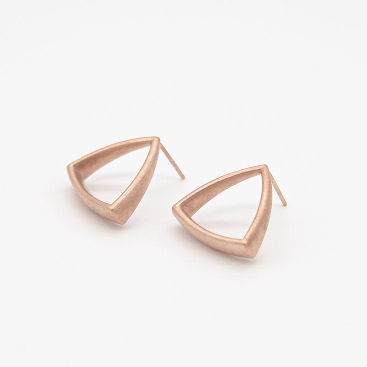 Sheng Zhang Curved Curves Framed Triangle Earrings