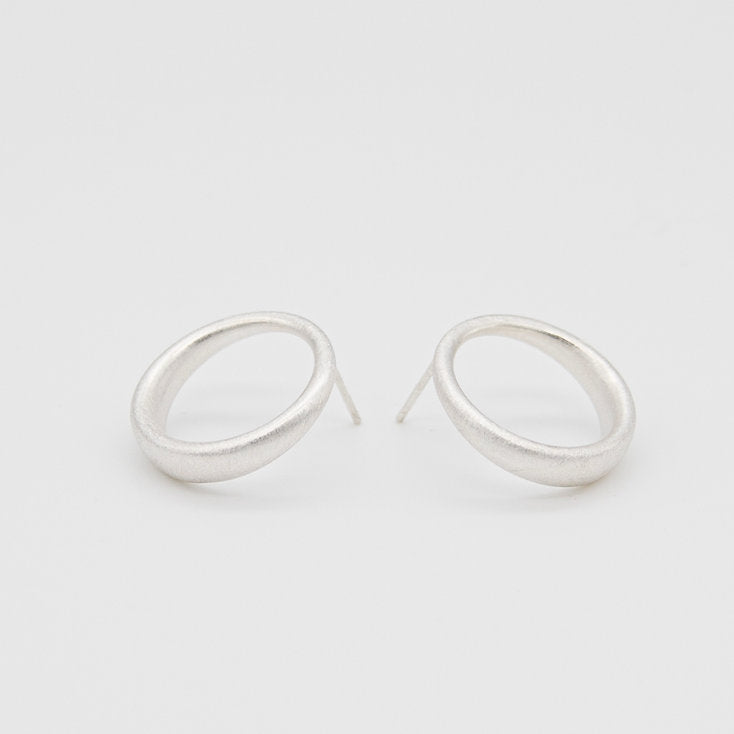 Sheng Zhang Curved Curves Framed Circle Earrings