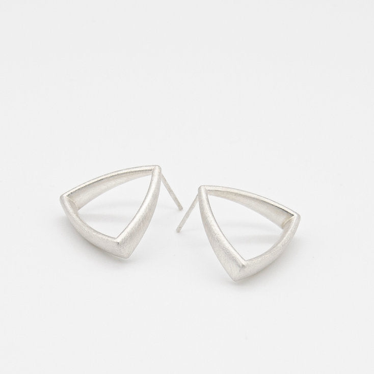 Sheng Zhang Curved Curves Framed Triangle Earrings