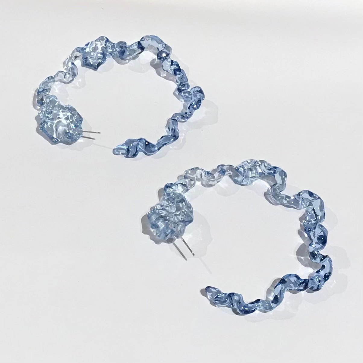 Sphinxy Diamond Fossil Resin C-shape Earrings