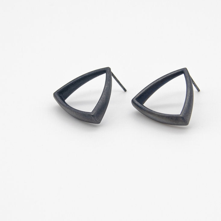 Sheng Zhang Curved Curves Framed Triangle Earrings