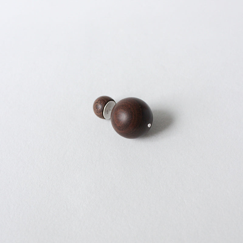 QIQI Compounded Small Orb Earrings in Zebra Wood
