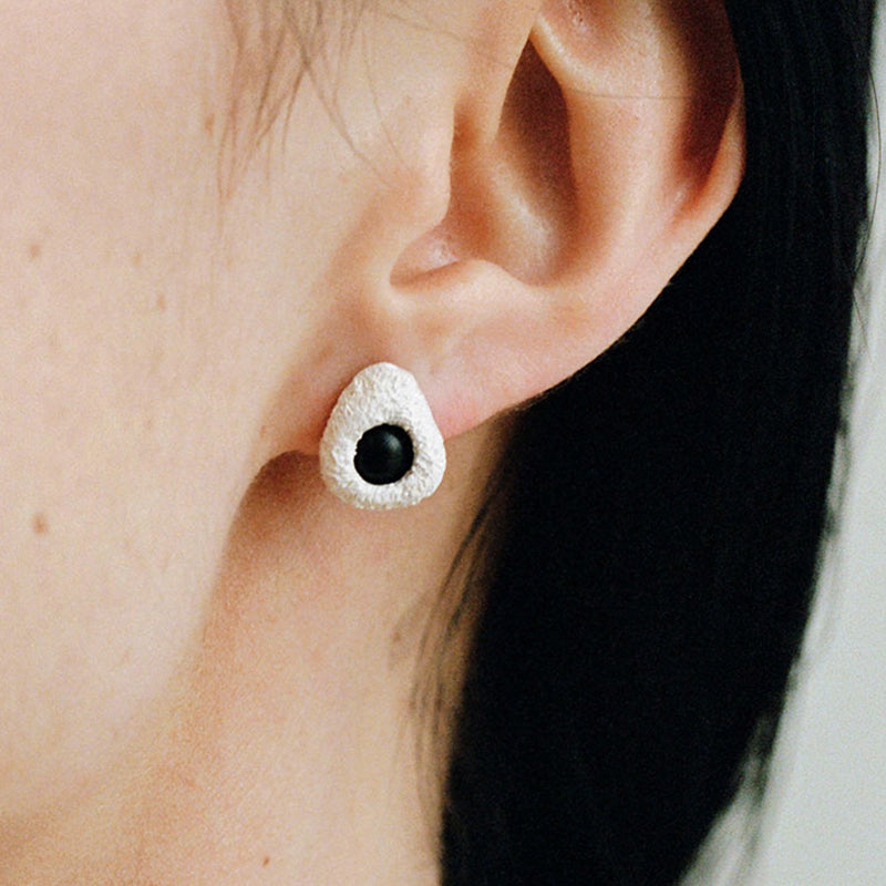 QIQI Pip  Small Earrings in Ebony Wood