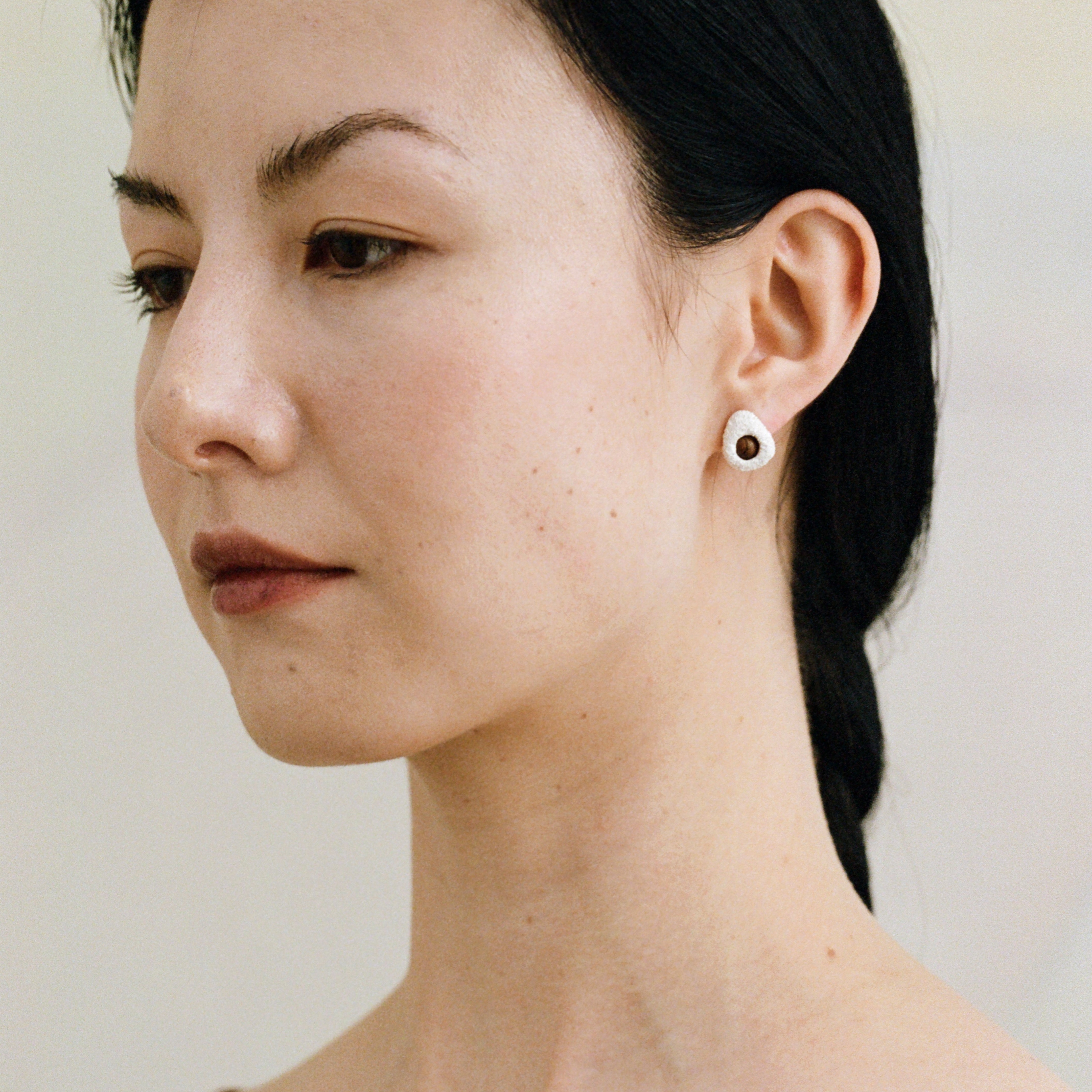 QIQI Pip  Small Earrings in Zebra Wood