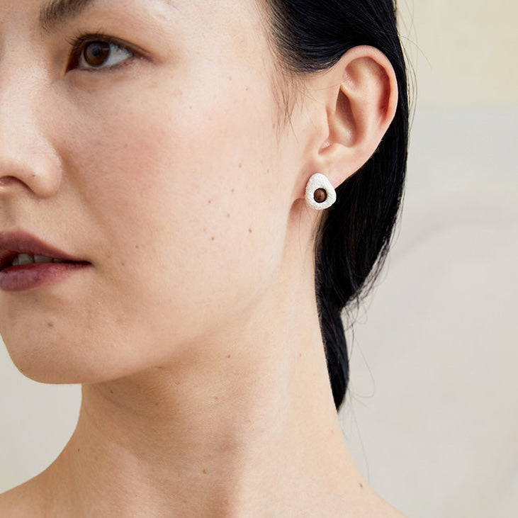 QIQI Pip  Small Earrings in Zebra Wood