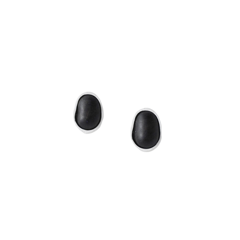 QIQI Contour Small Ebony Wood Earrings