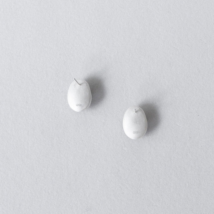 QIQI Contour Small Zebra Wood Earrings