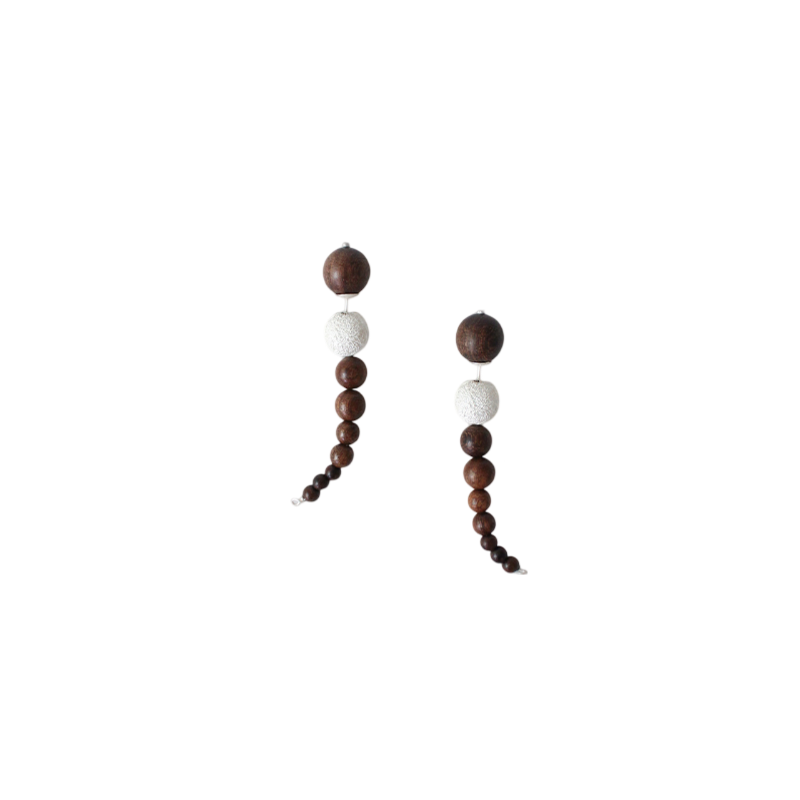 QIQI String Bendy Earrings in Zebra Wood