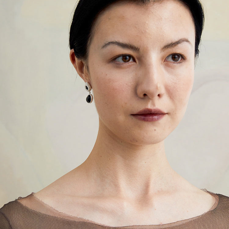 QIQI Pip Mismatch Earrings in Ebony Wood