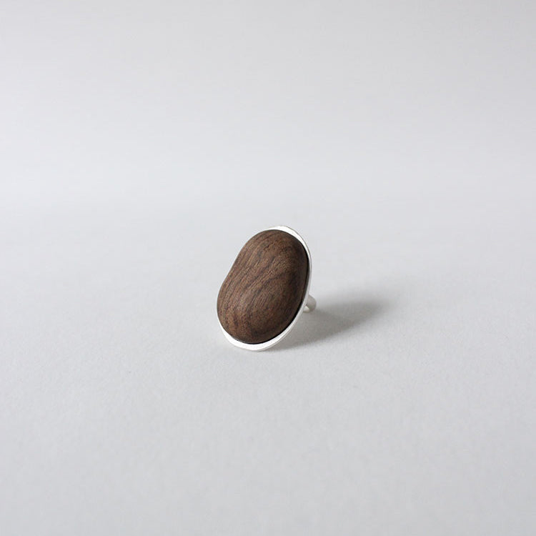 QIQI Contour Cocktail Ring with Zebra Wood