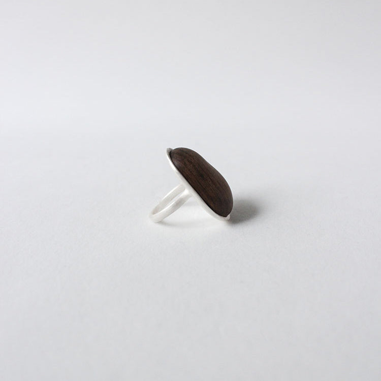 QIQI Contour Cocktail Ring with Zebra Wood