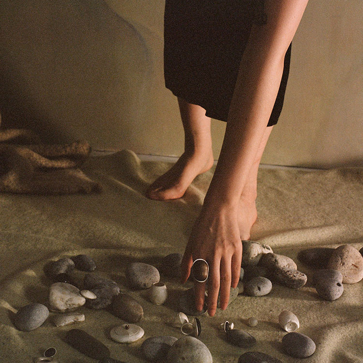 QIQI Contour Cocktail Ring with Zebra Wood