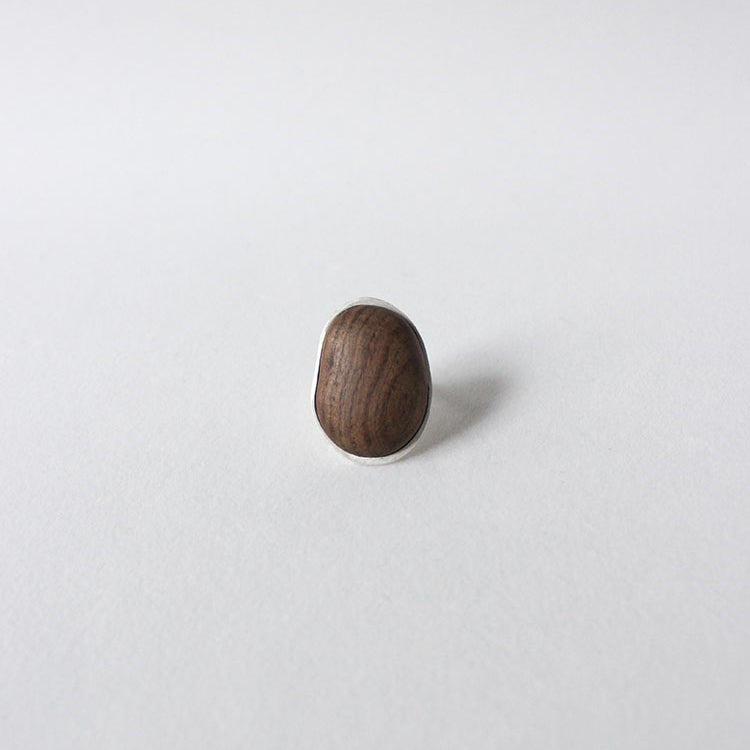 QIQI Contour Cocktail Ring with Zebra Wood
