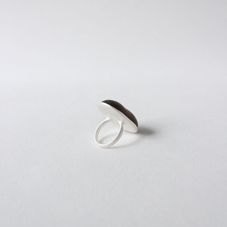 QIQI Contour Cocktail Ring with Zebra Wood