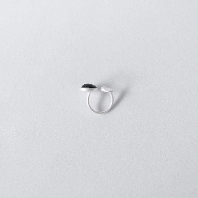 QIQI Ripple Open Ring in Ebony Wood