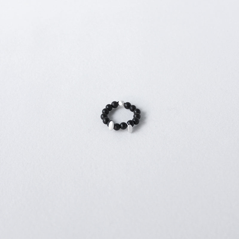 QIQI Pip Beaded Ring in Ebony Wood