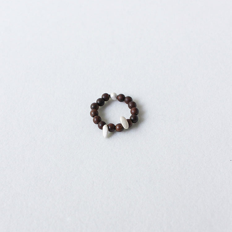 QIQI Pip Beaded Ring in Zebra Wood