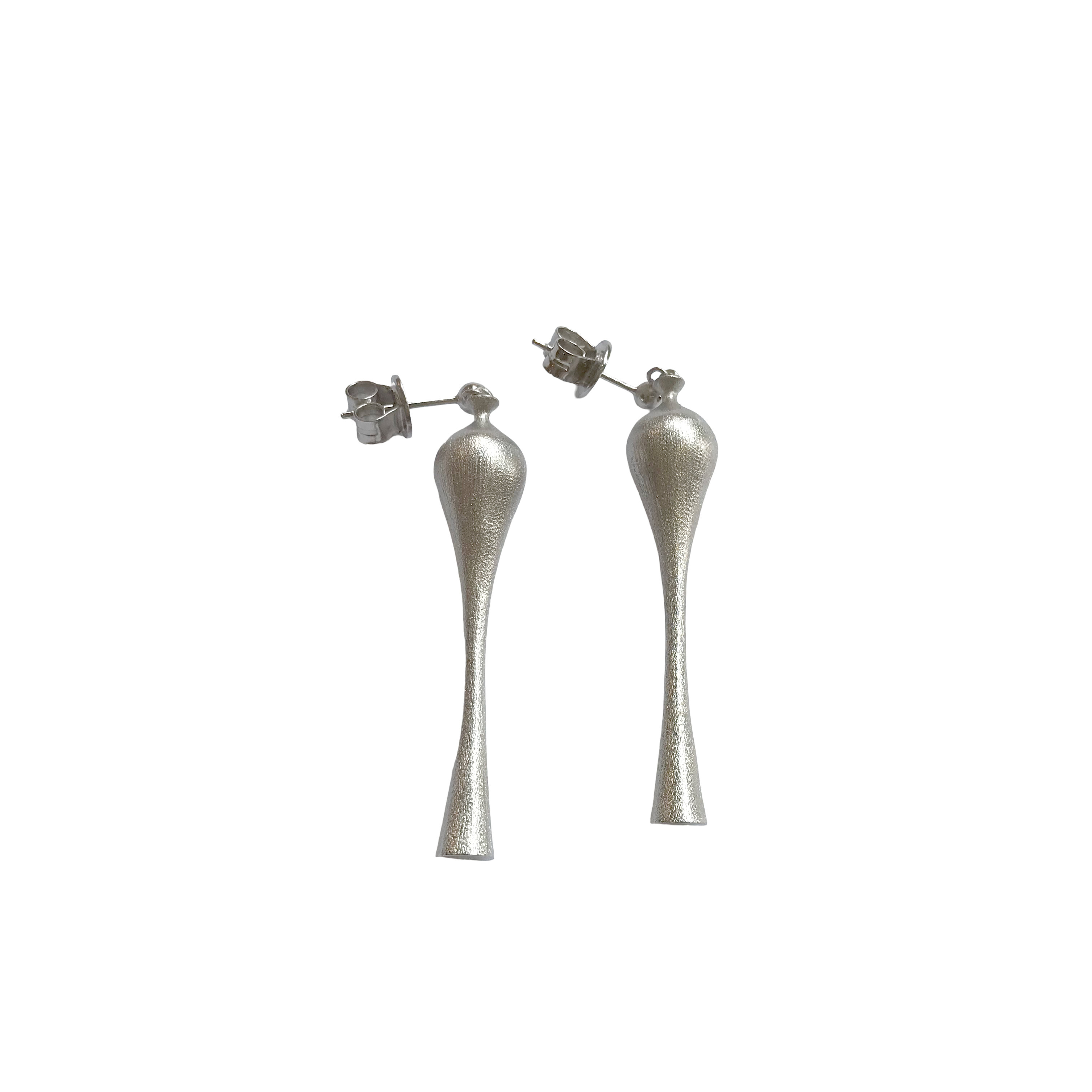 YUHU Jade-vase Earrings Silver