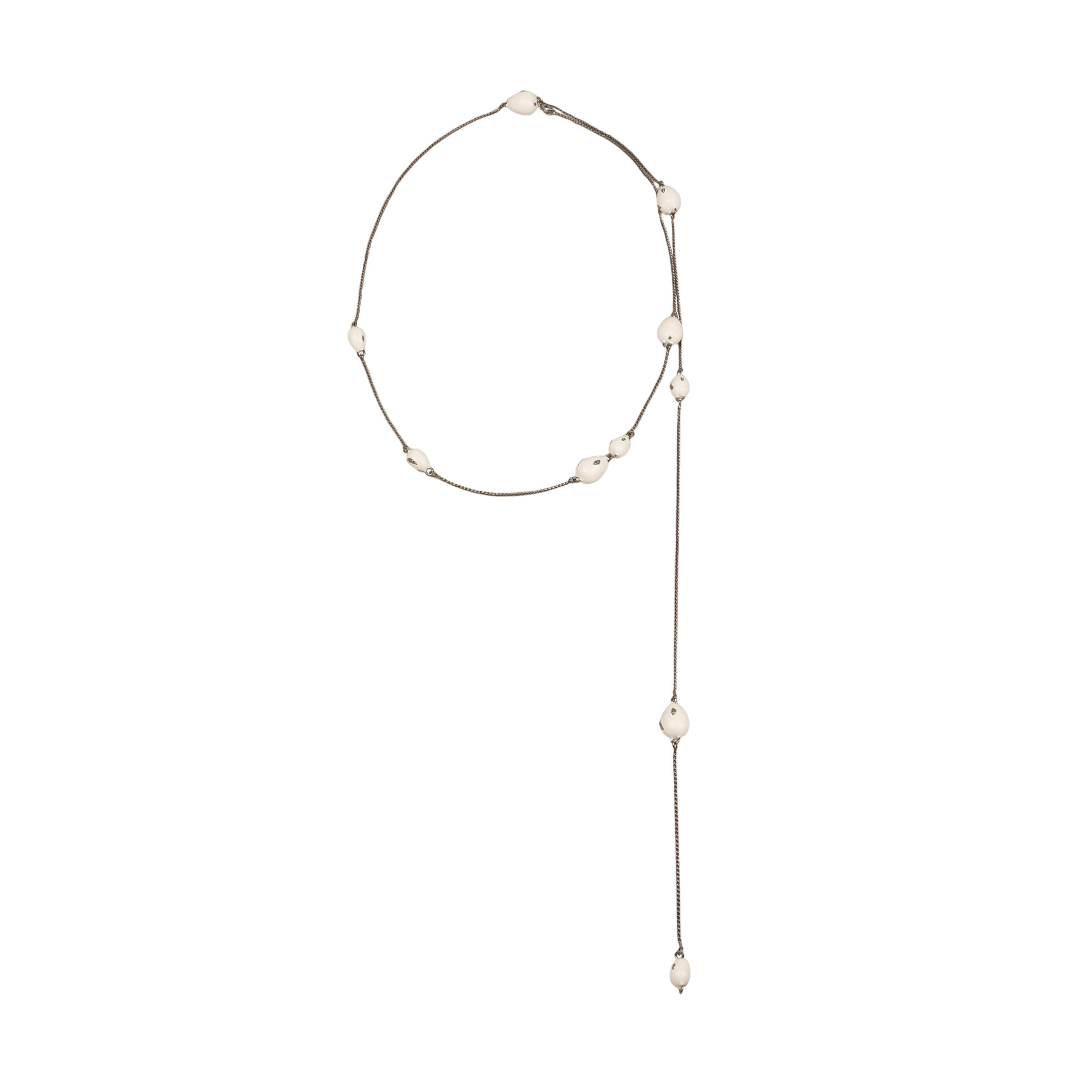 Hanying Adjustable Double-Layer Enamel Necklace(Black & White))