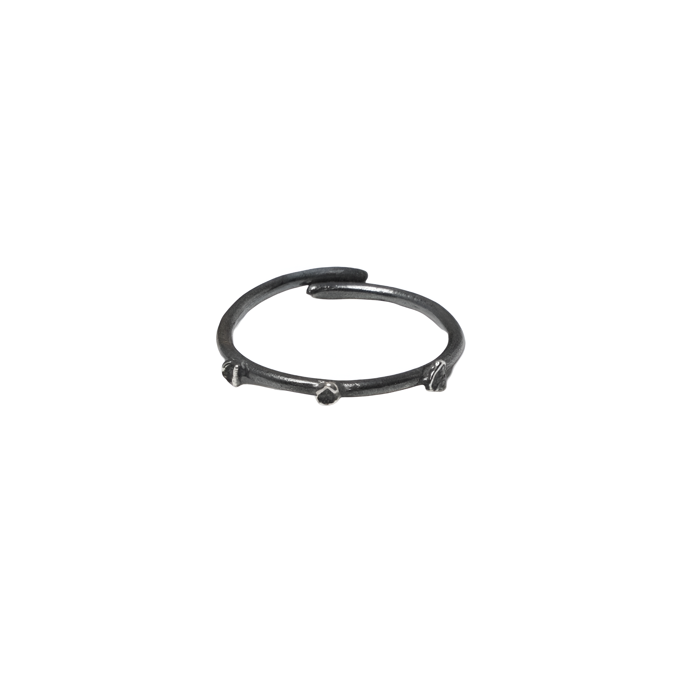 M.Wong As the Island Open Ring Black