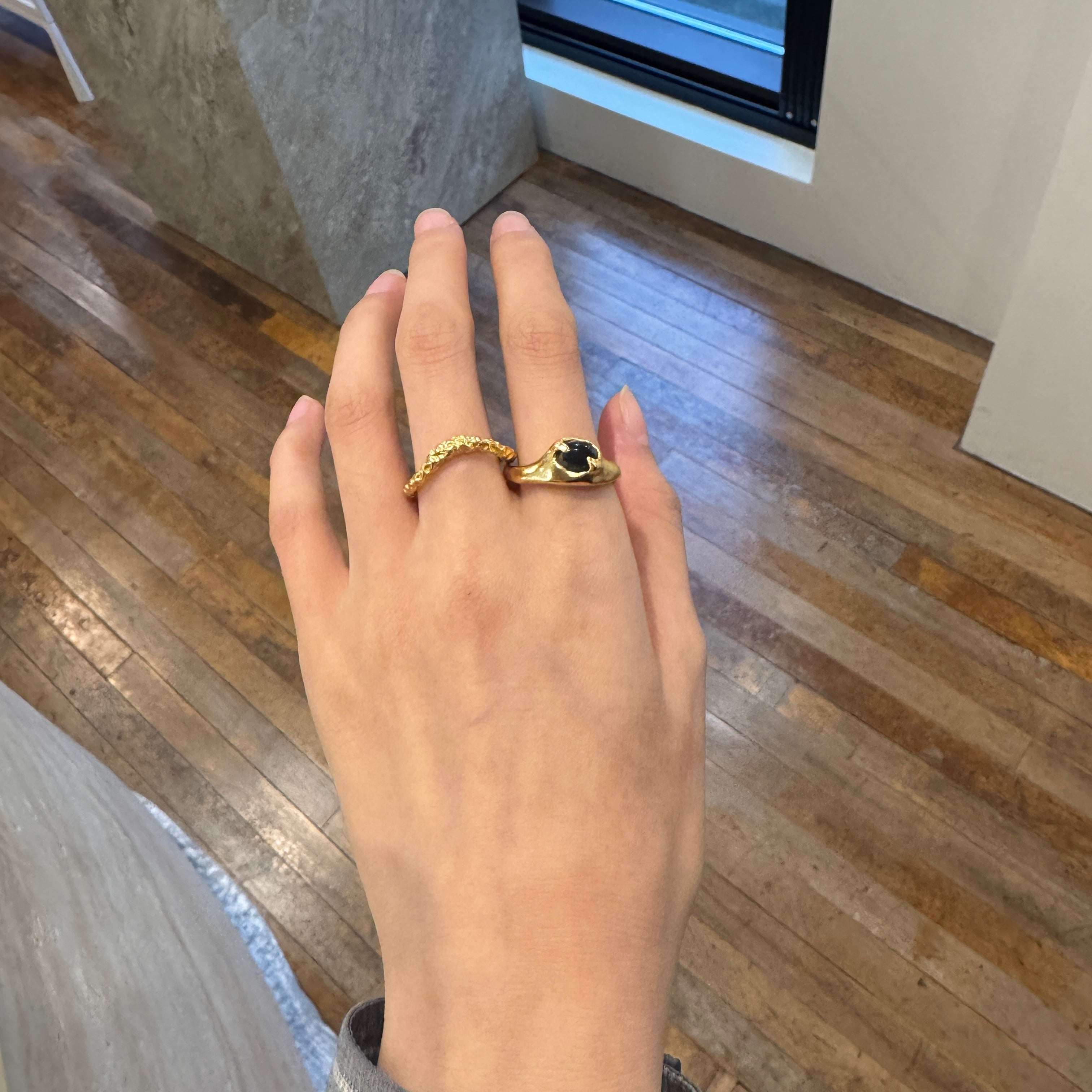 FOUNDRY BOUNDARY Pietersite Gold Rings Set