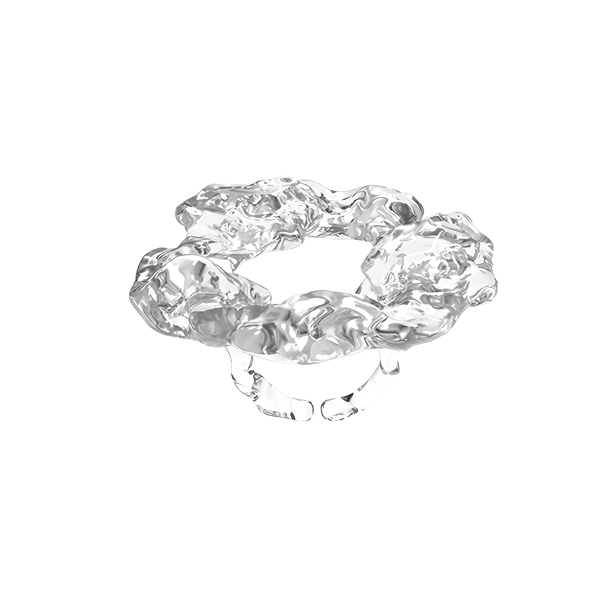 Sphinxy Diamond Fossil Resin Round Ring