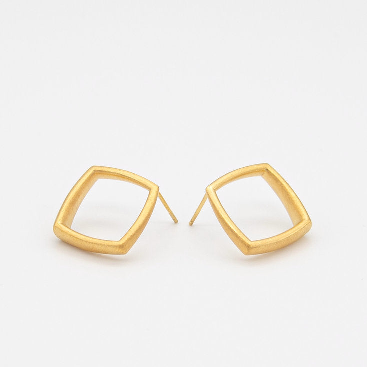 Sheng Zhang Curved Curves Framed Rhombus Earrings