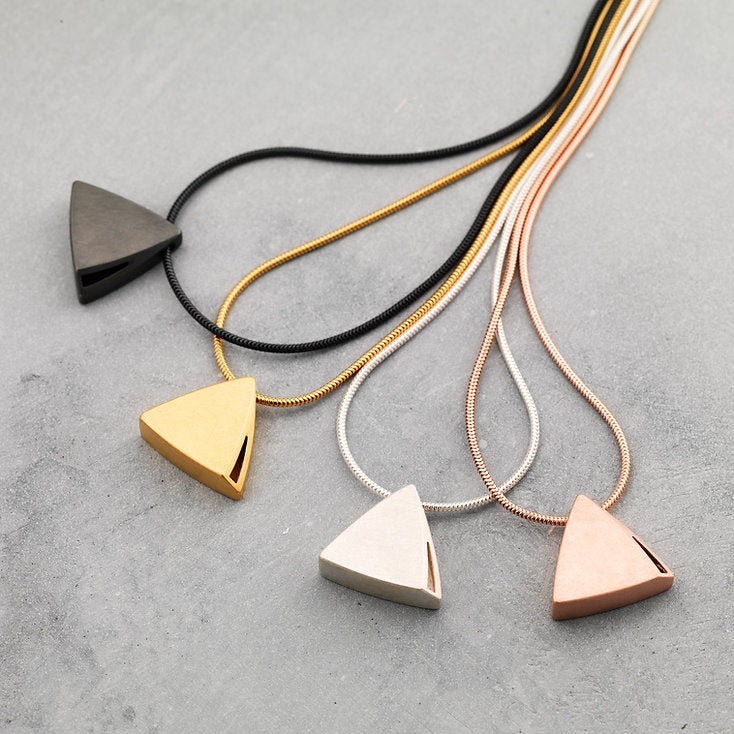 Sheng Zhang Curved Curves Triangle Pendant Series