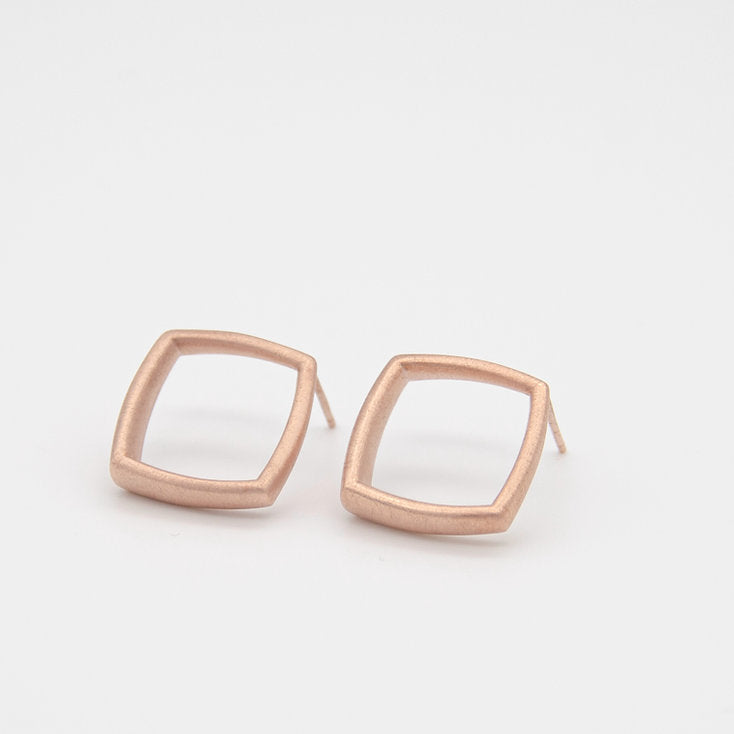 Sheng Zhang Curved Curves Framed Rhombus Earrings