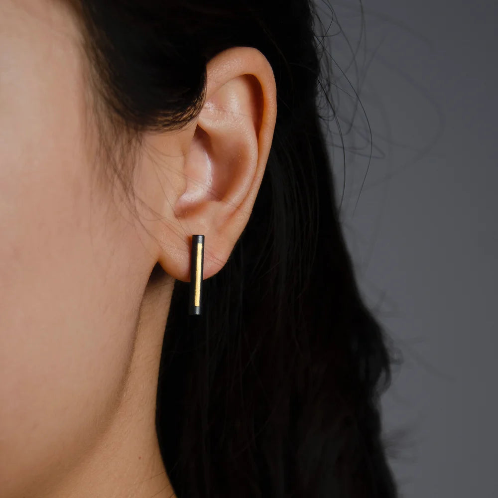 Sheng Zhang One-on-Another Keum-boo Cylinder Earrings
