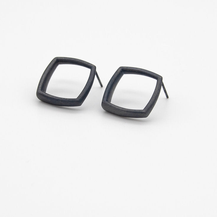 Sheng Zhang Curved Curves Framed Rhombus Earrings