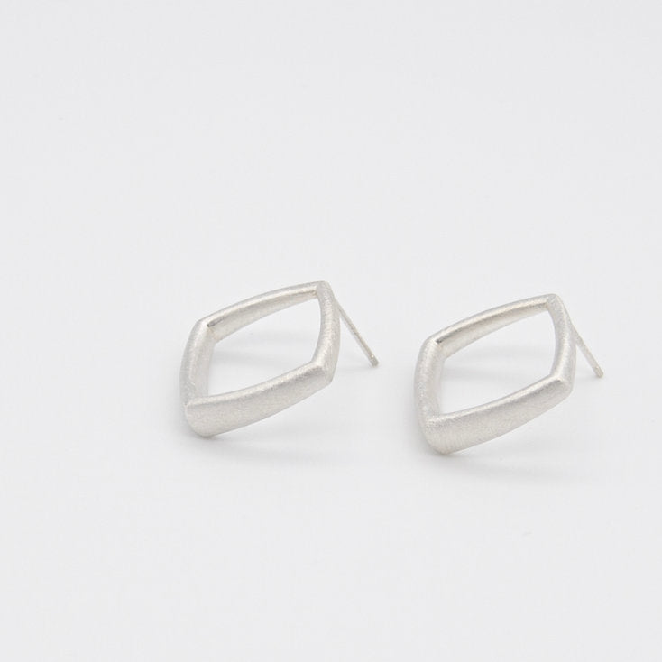 Sheng Zhang Curved Curves Framed Rhombus Earrings
