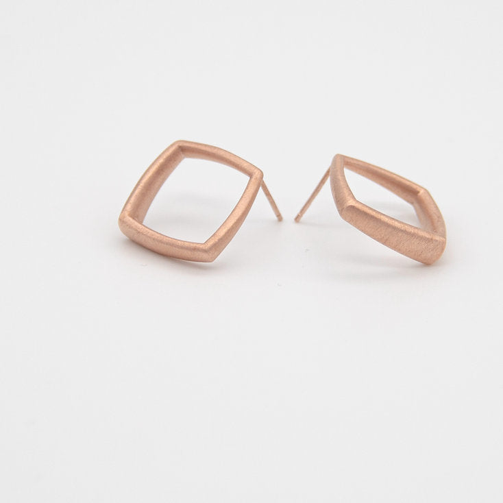 Sheng Zhang Curved Curves Framed Rhombus Earrings