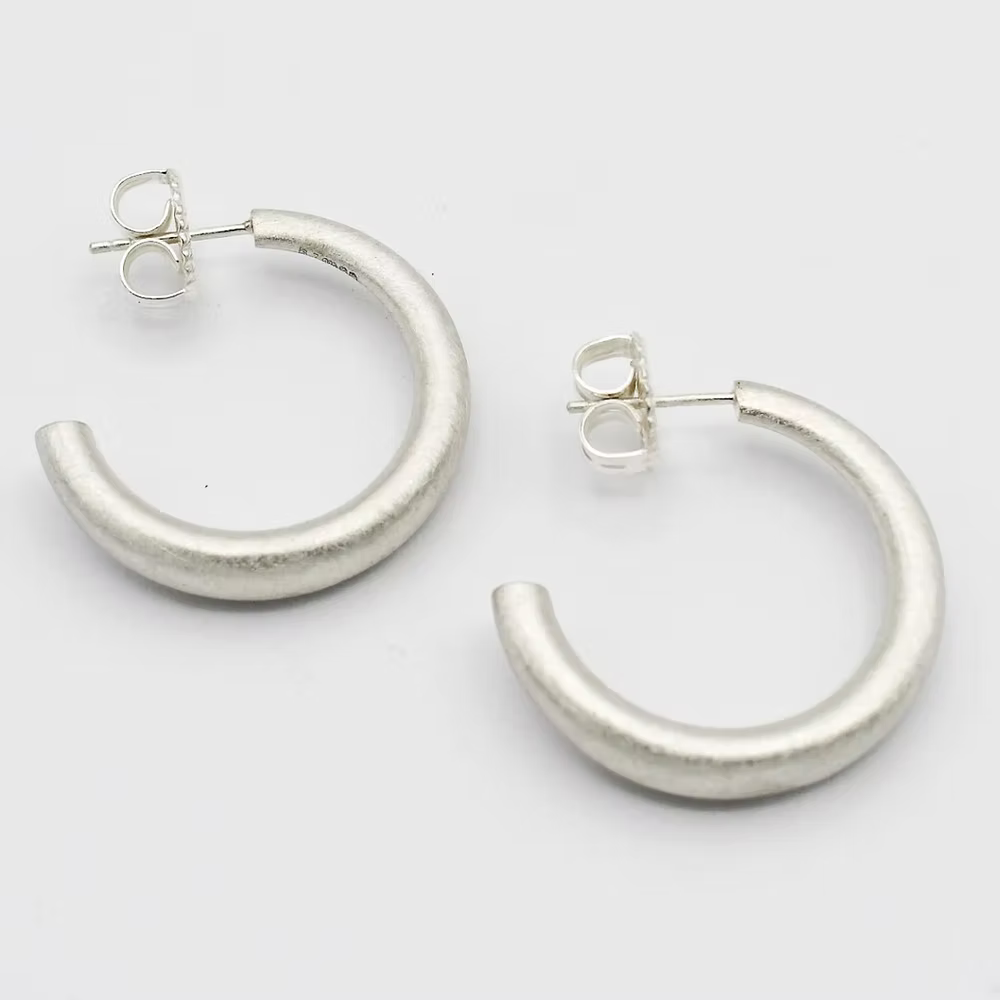 Sheng Zhang Curved Curves Circular Hoop Earrings