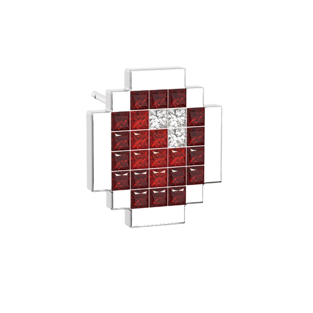 Pixelated Red Gem Earring - ALSOLIKE