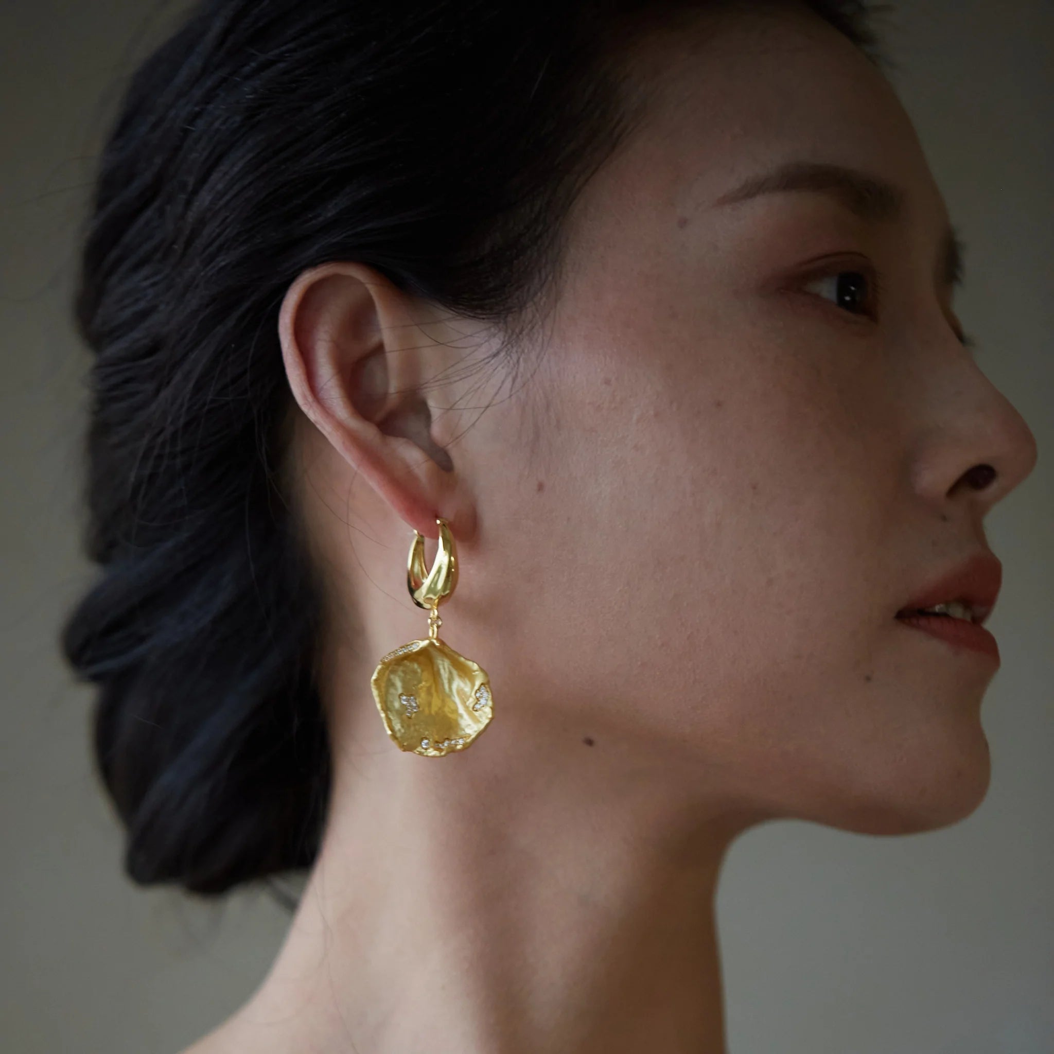 Dusty Petal - Gold Vermeil Ear-Drops - Missfitte - ALSOLIKE