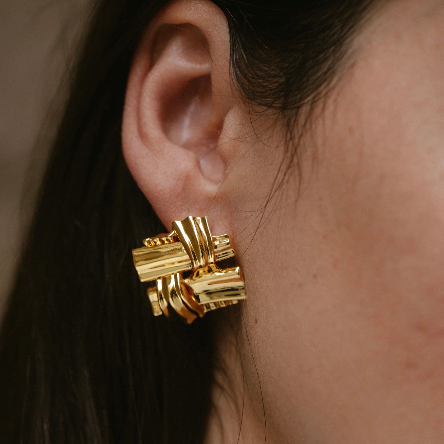 Missfitte Knot Gold Vermeil Ear-stud - ALSOLIKE