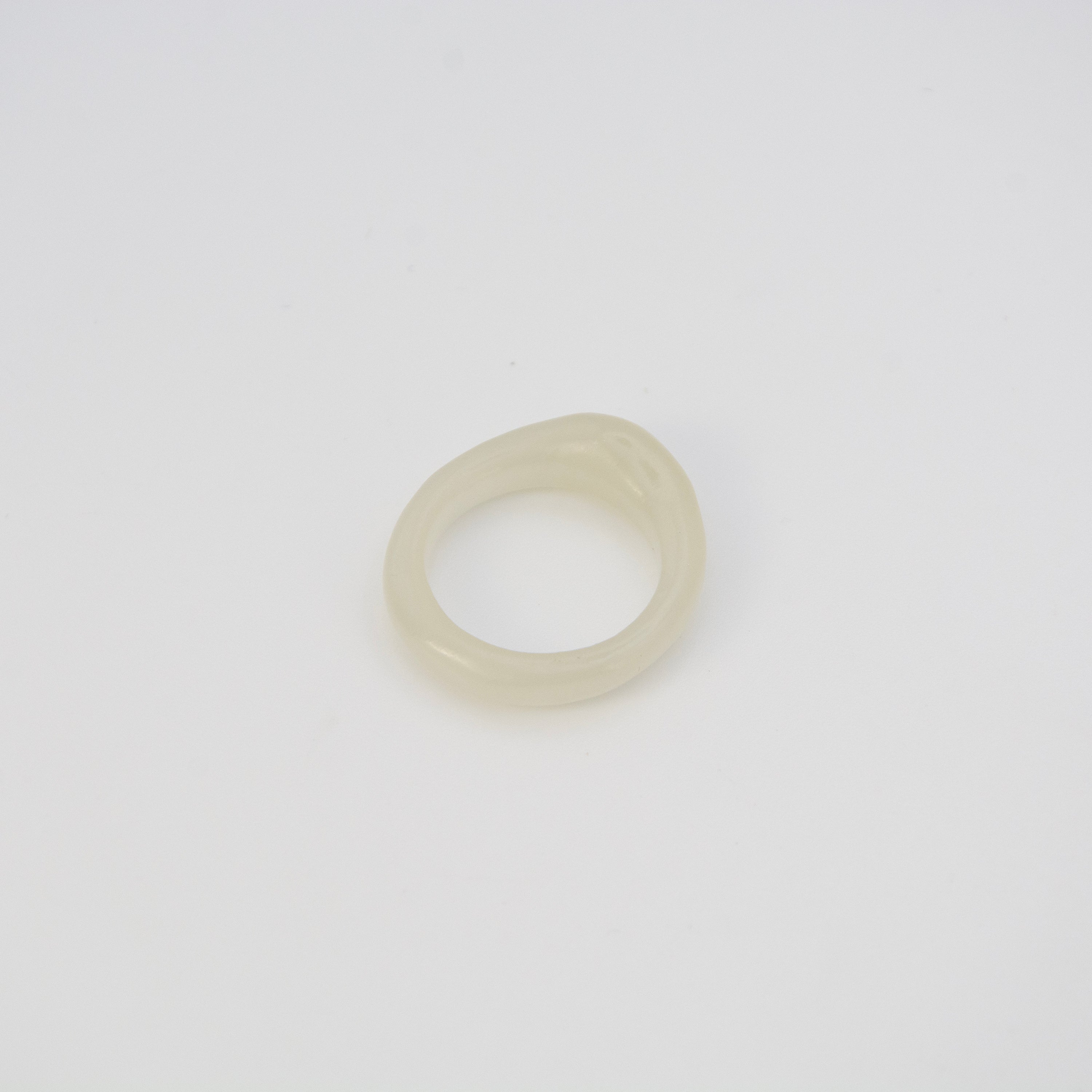 L'ELEMENTO Hetian White Jade Ring