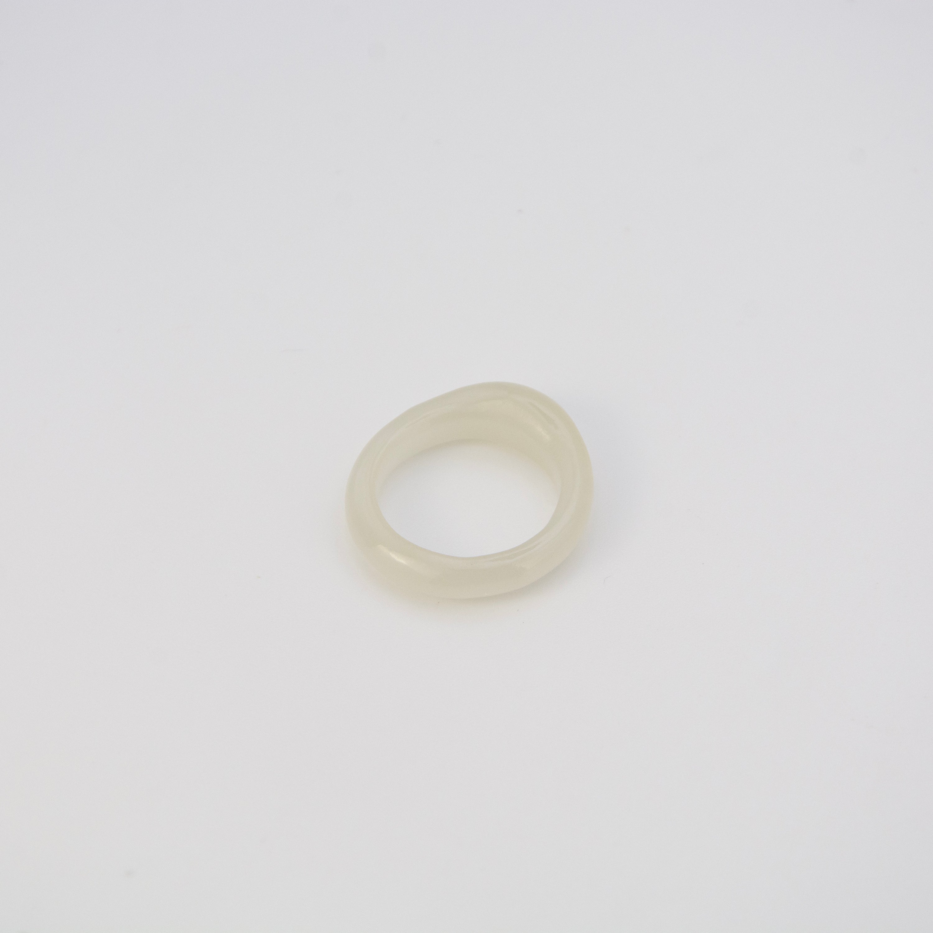 L'ELEMENTO Hetian White Jade Ring