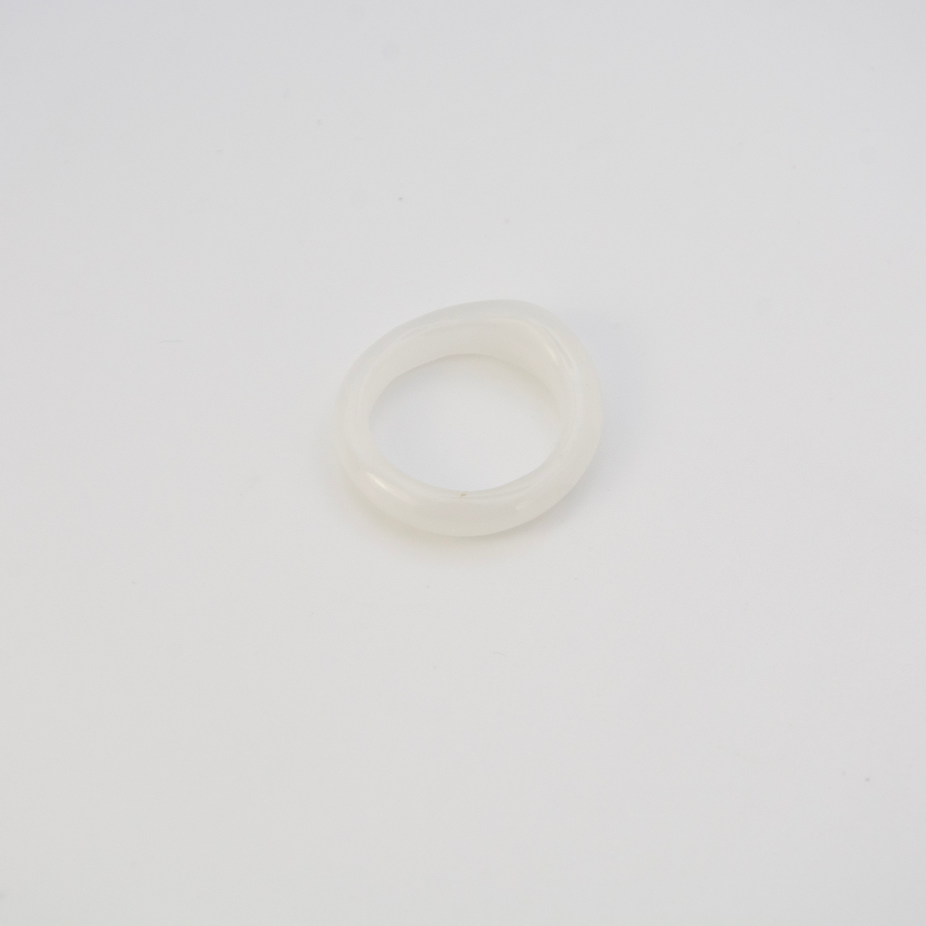 L'ELEMENTO Hetian White Jade Ring