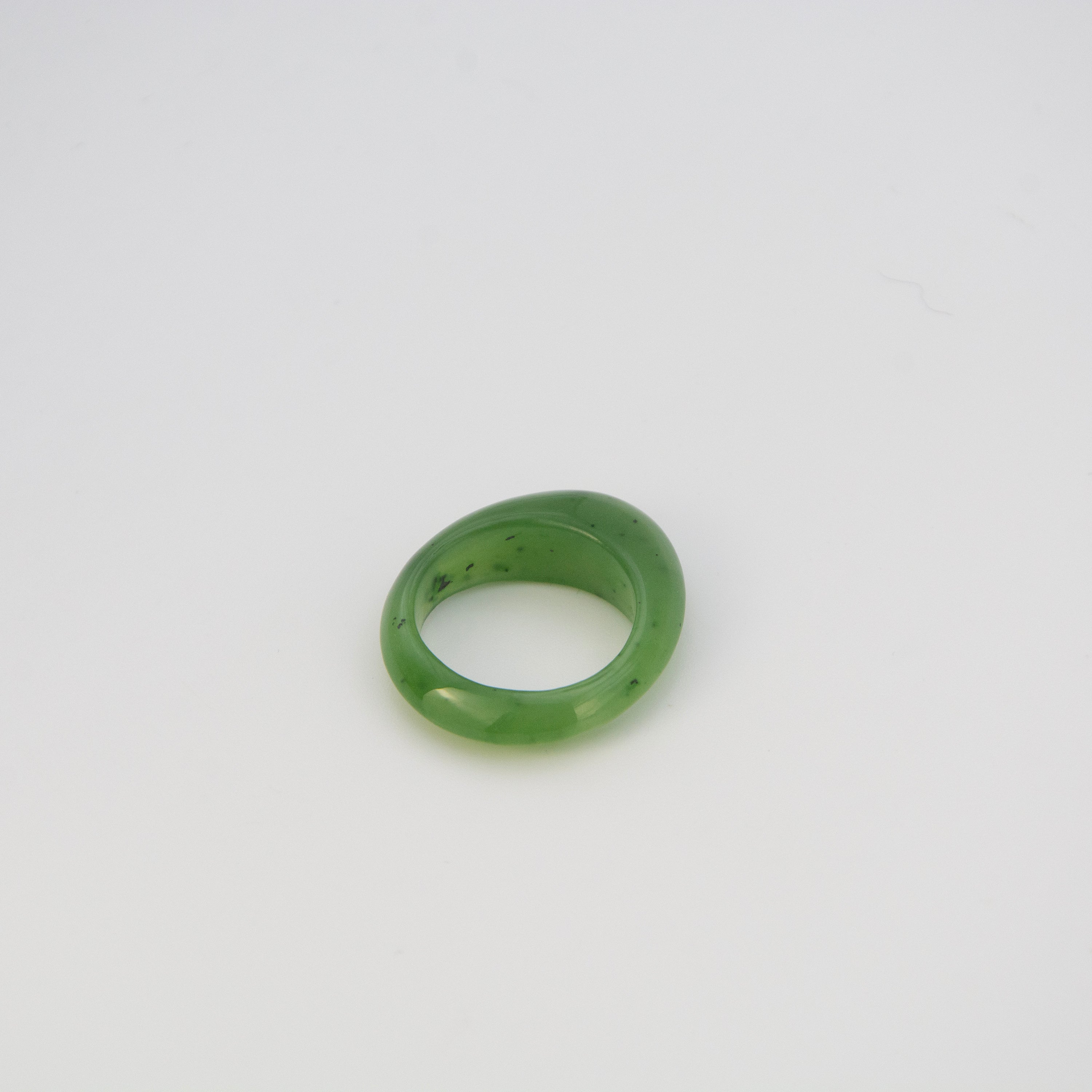 L'ELEMENTO Hetian Green Jade Ring