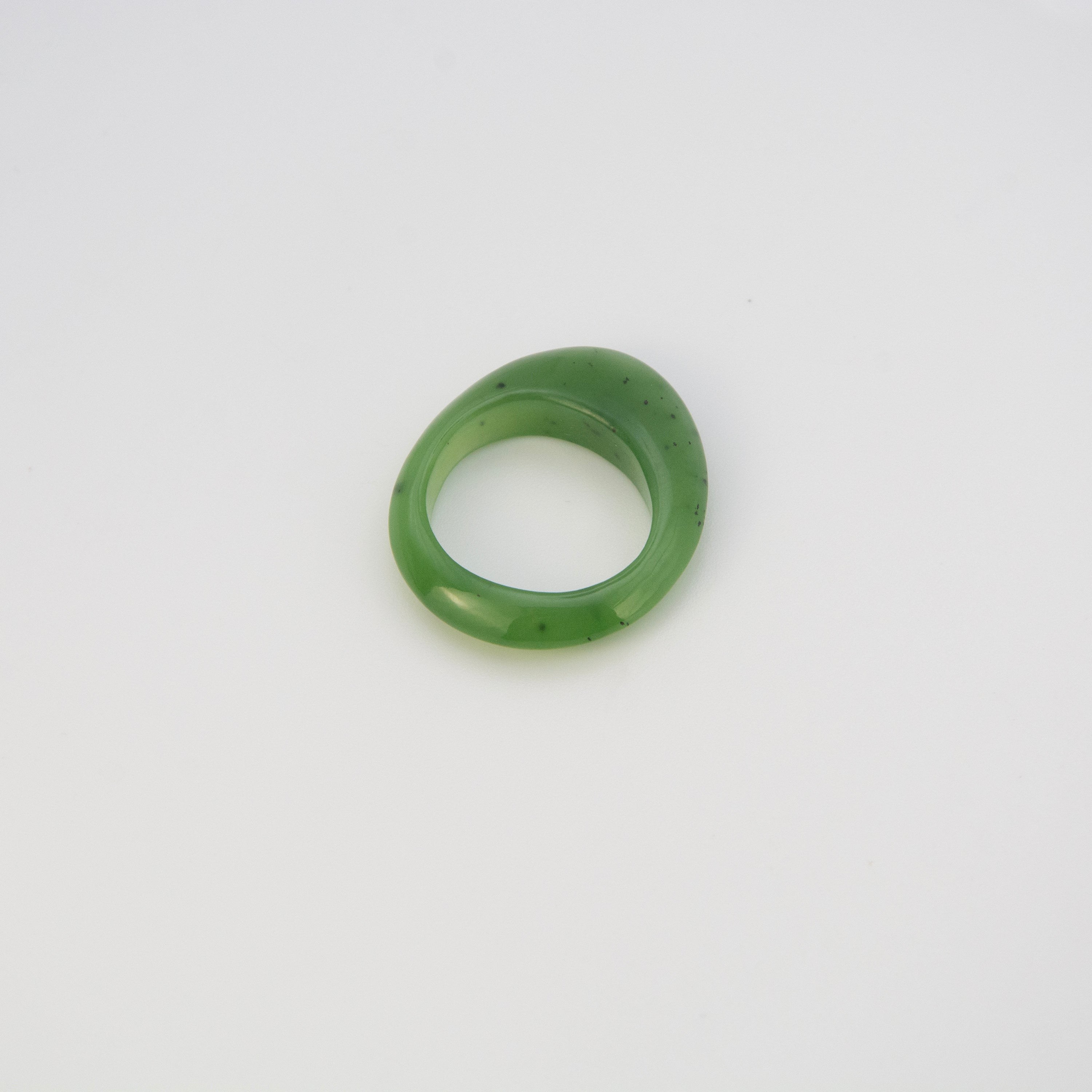L'ELEMENTO Hetian Green Jade Ring