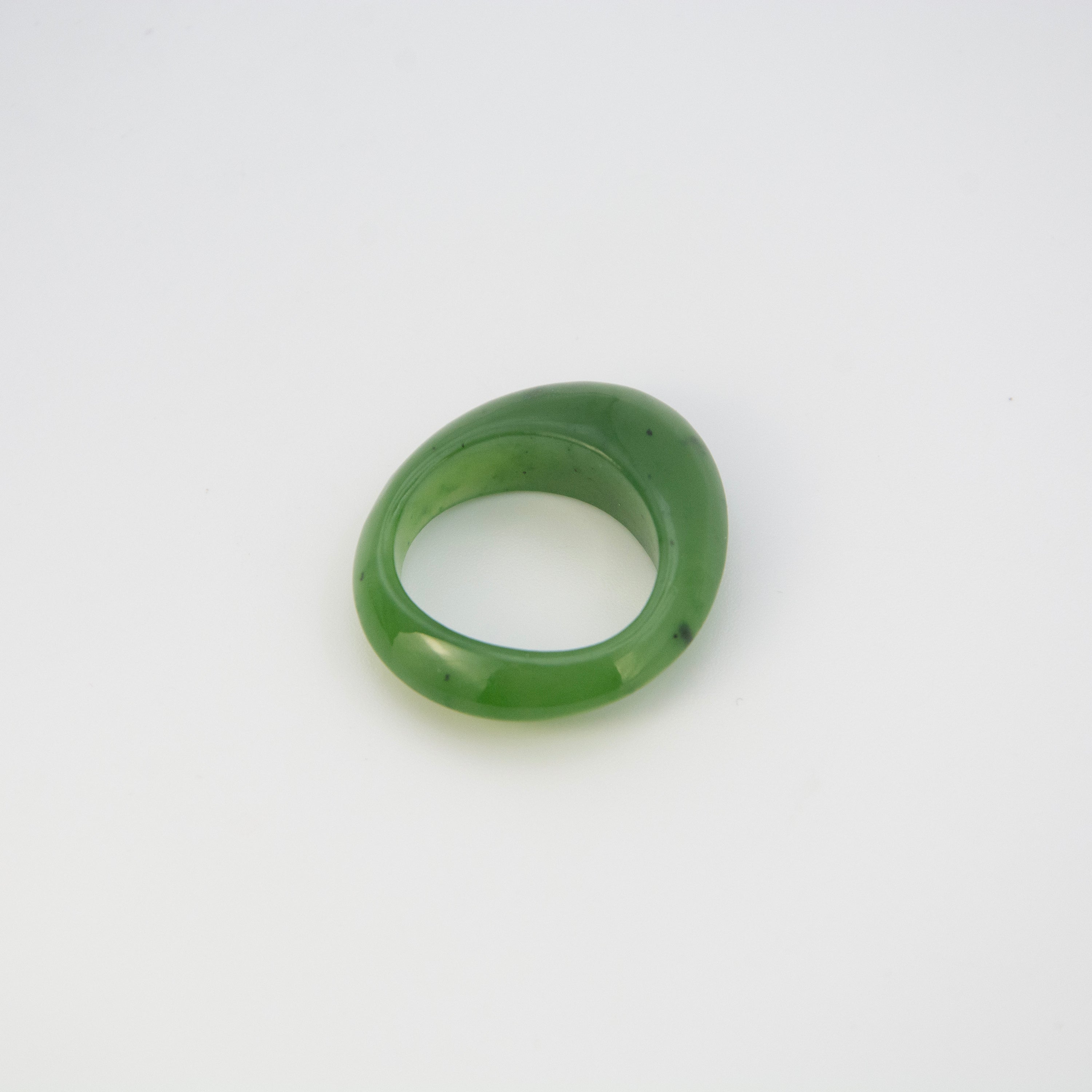 L'ELEMENTO Hetian Green Jade Ring