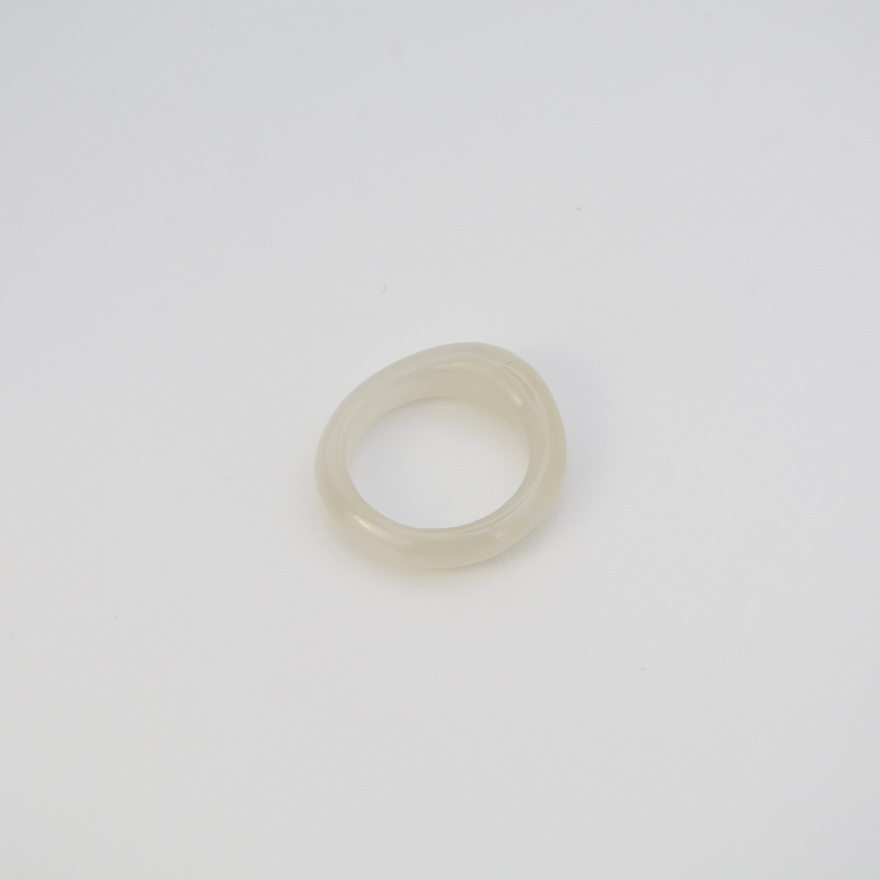 L'ELEMENTO Hetian White Jade Ring