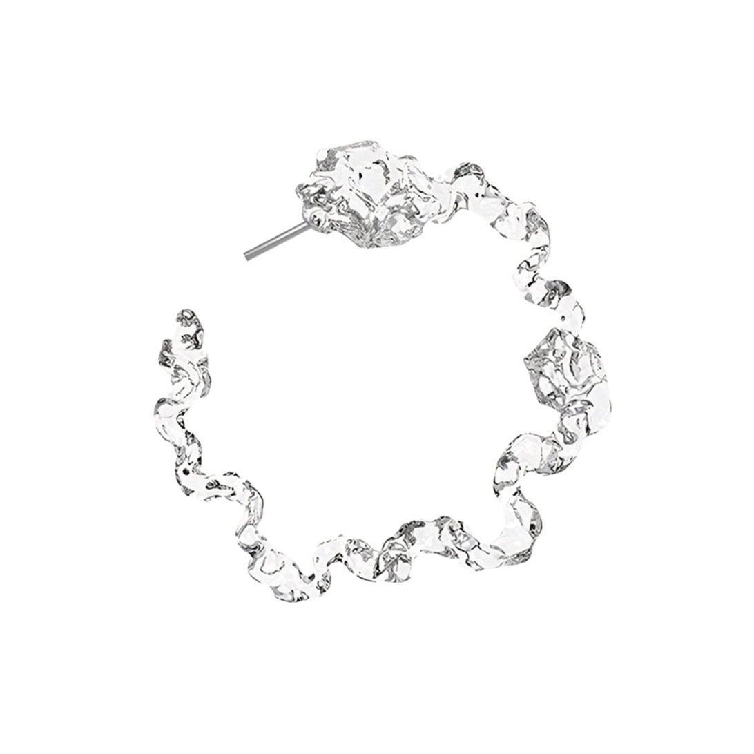 'Diamond Fossil' Resin C-shape Earrings - Sphinxy - ALSOLIKE