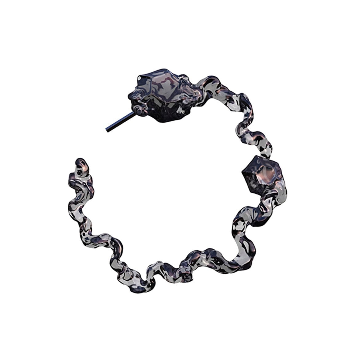 'Diamond Fossil' Resin C-shape Earrings - Sphinxy - ALSOLIKE