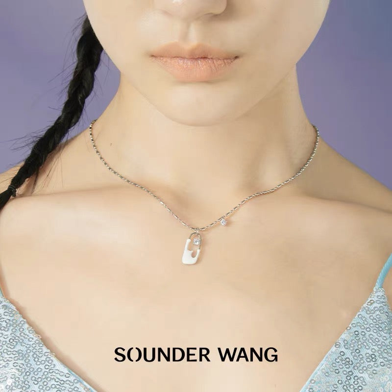 ‘Out-of-focus Gems' Paperclip Necklace - Sounder Wang - ALSOLIKE